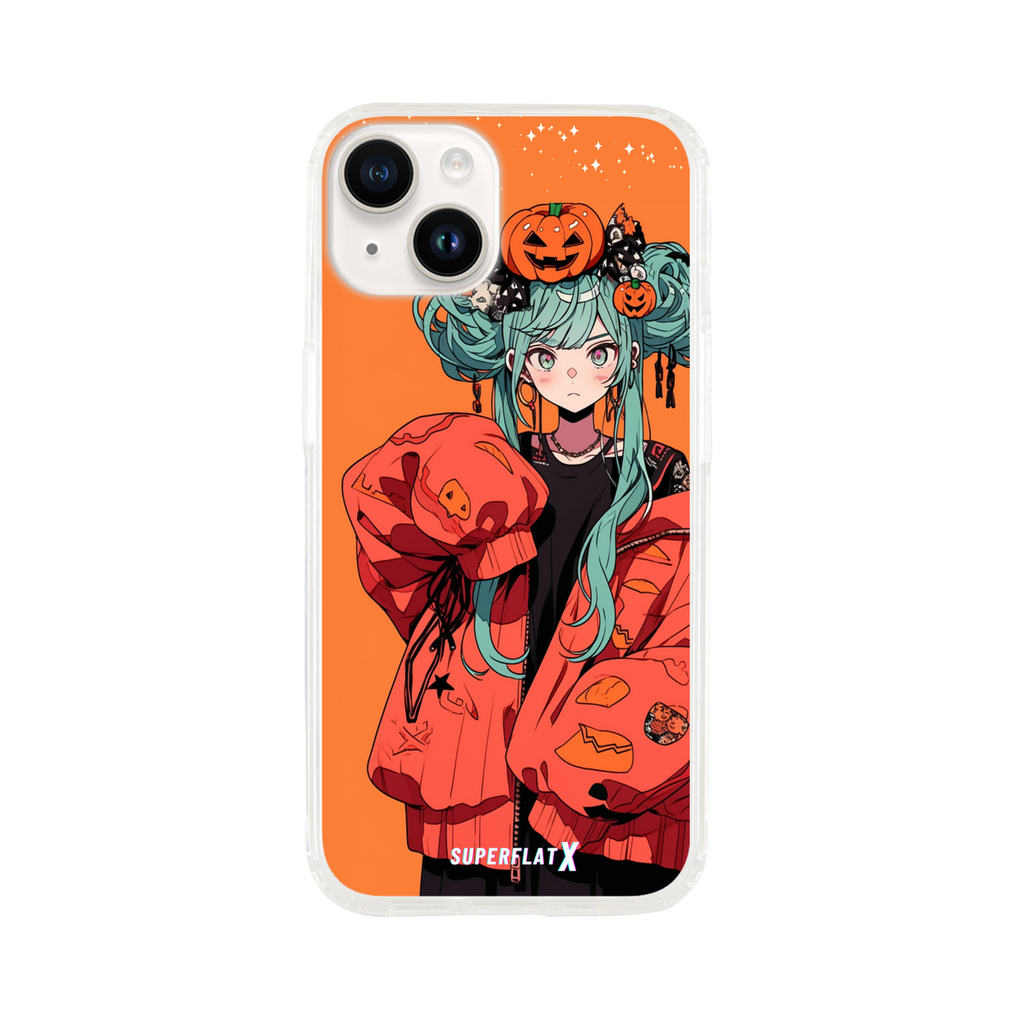 🎃 Halloween Edition - Funda con diseño SuperFlat X para iPhone fondo Naranja.