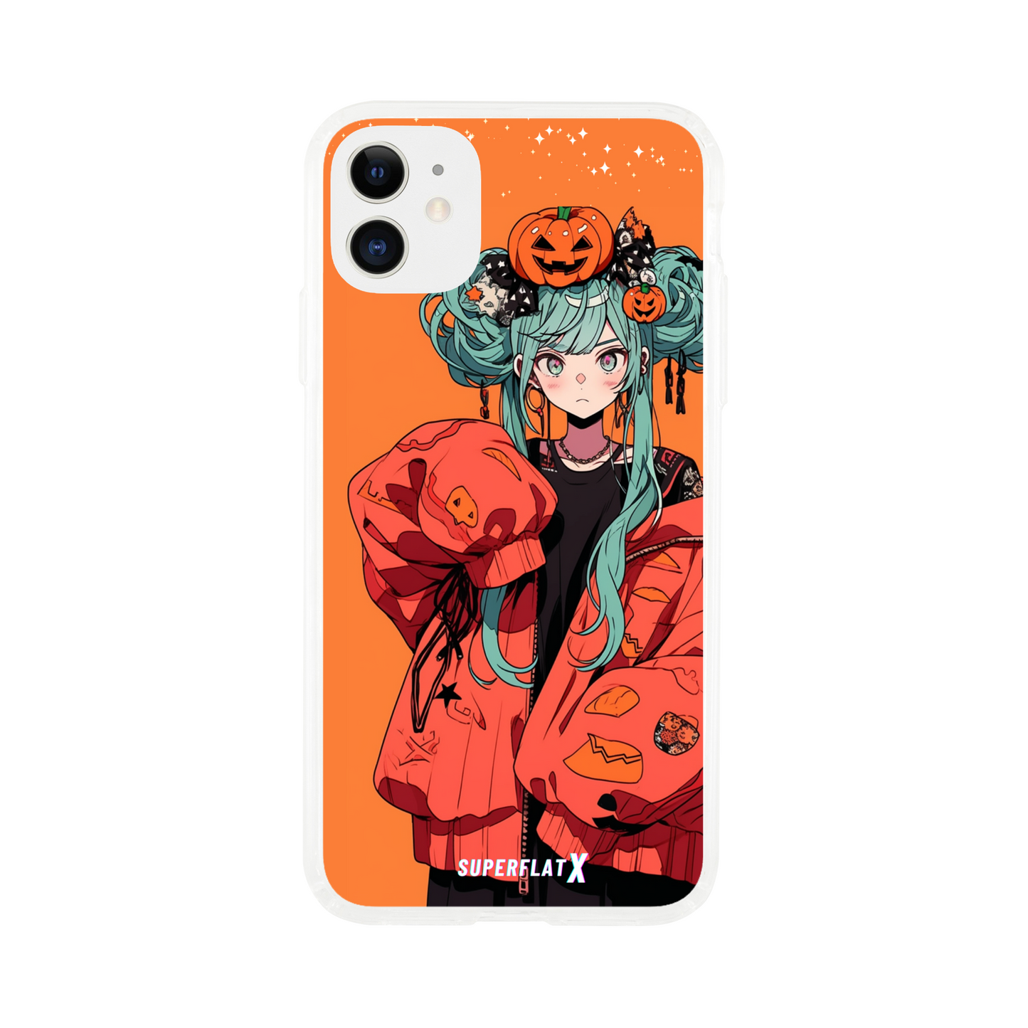 🎃 Halloween Edition - Funda con diseño SuperFlat X para iPhone fondo Naranja.